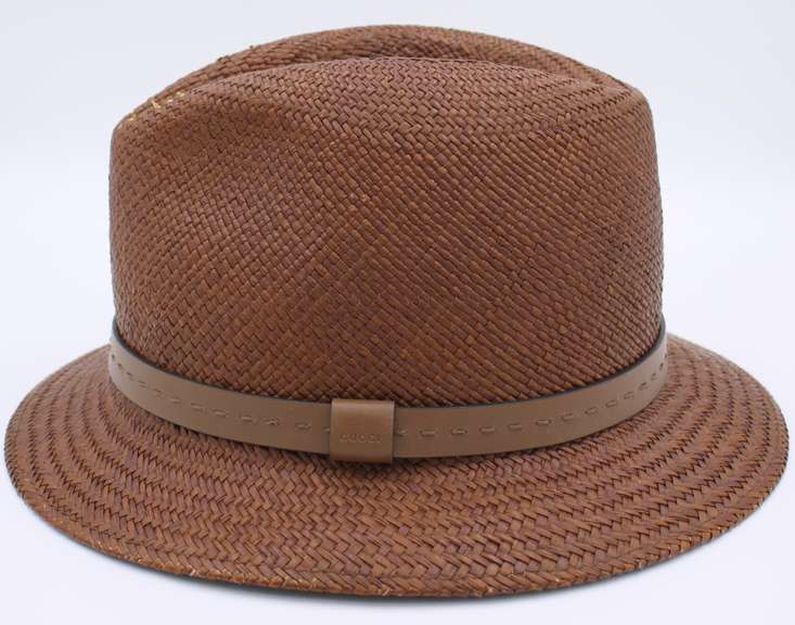 Gucci Nut Brown Straw Wide Brimmed Hat