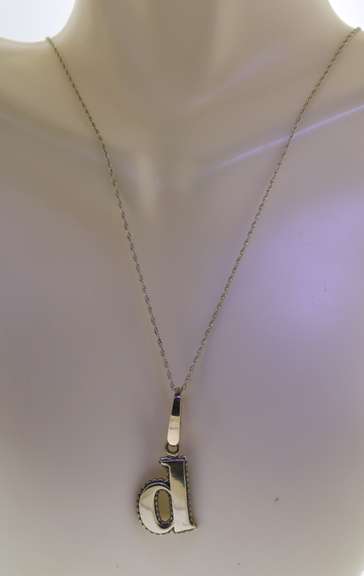 Sterling Silver Caviar Initial Necklace