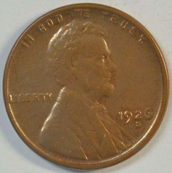 Very scarce key date 1926-S Lincoln Cent in original R&B Unc.