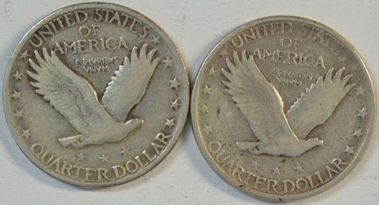 1929-D & 1930-S Standing Liberty Quarters in nice XF