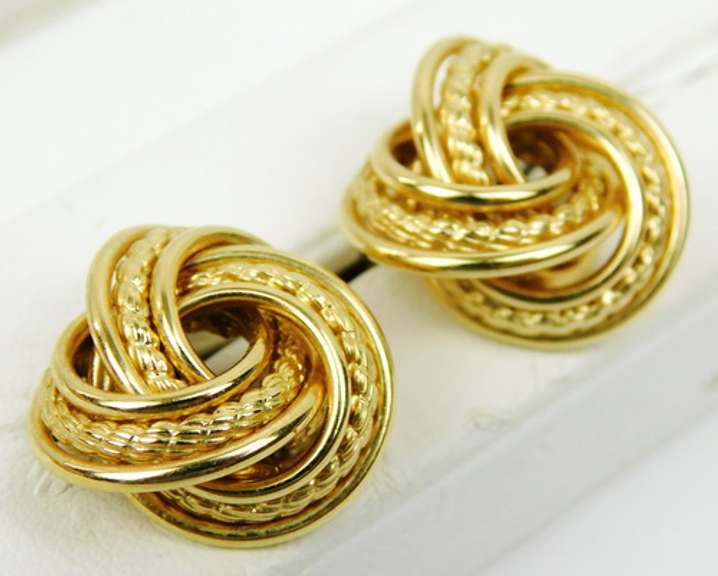 Exceptional Large 14K Love Knot Earrings