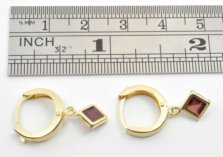 Sweet 14k Dangling Garnets Earring