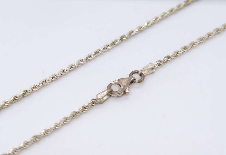 Vintage Italian Sterling Silver Rope Chain Necklace