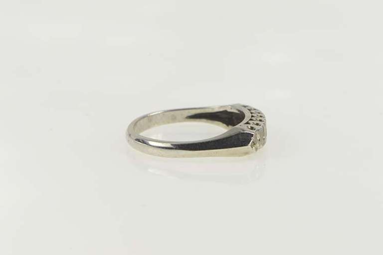 14K White Gold Vintage NOS 1950's Wedding Band Setting Ring