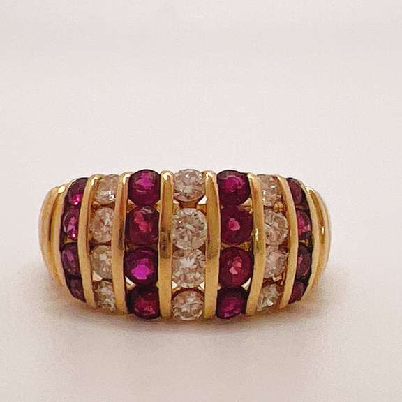 14kt Gold, Ruby, & Diamond Cocktail Ring