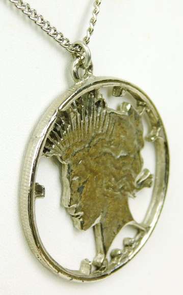 1922 Cut Out Liberty Dollar Pendant & Chain