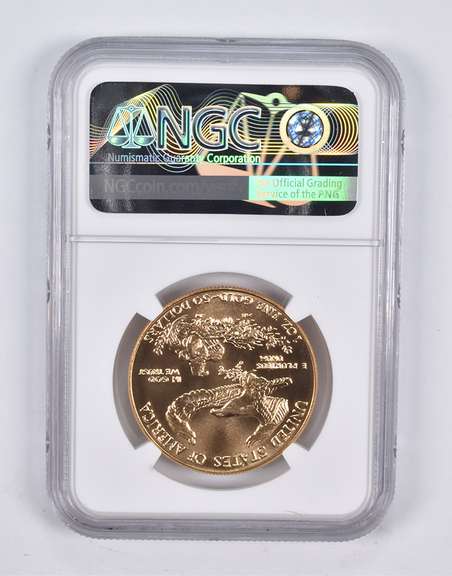 MS70 1987 $50 American Gold Eagle 1 Oz. .999 Fine Gold NGC