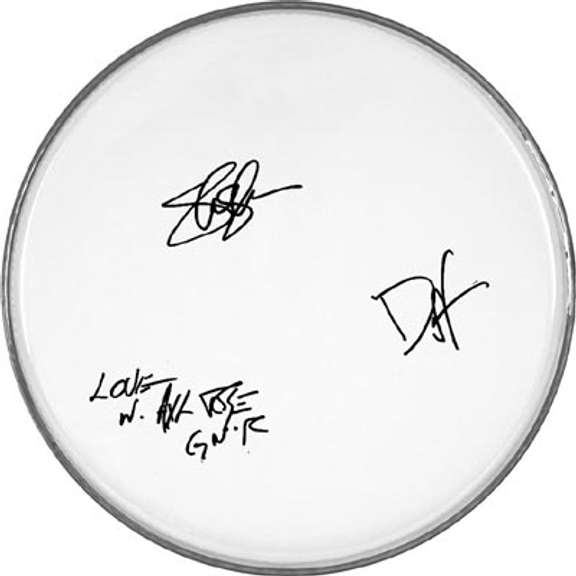 Guns N Roses Autographed Facsimile Signed Drum Head