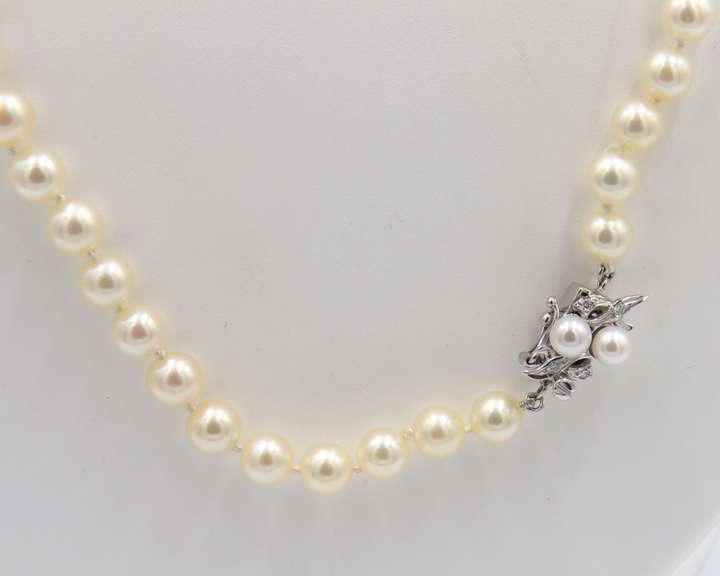 Incredible 14kt WG Fresh Water Pearl Necklace