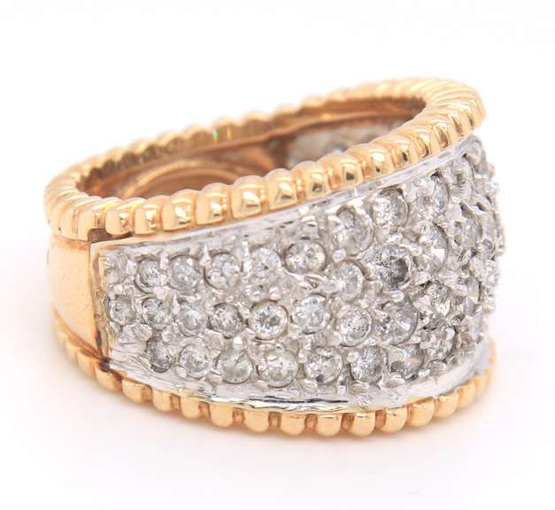 Stunning Yellow Gold Diamond Wide Band