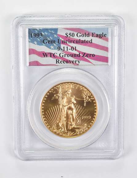 GEM UNC 1993 $50 American 1 Oz .999 Gold Eagle WTC Ground Zero PCGS