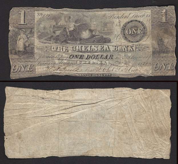 The Chelsea Bank (MA) $1 1826 obsolete Circulated
