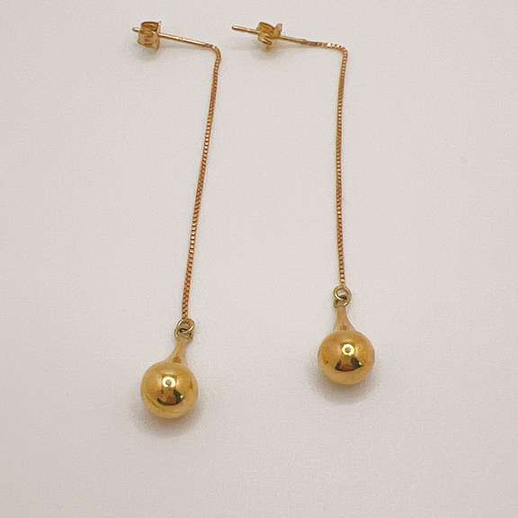 14kt Solid Yellow Gold Dangle Earrings