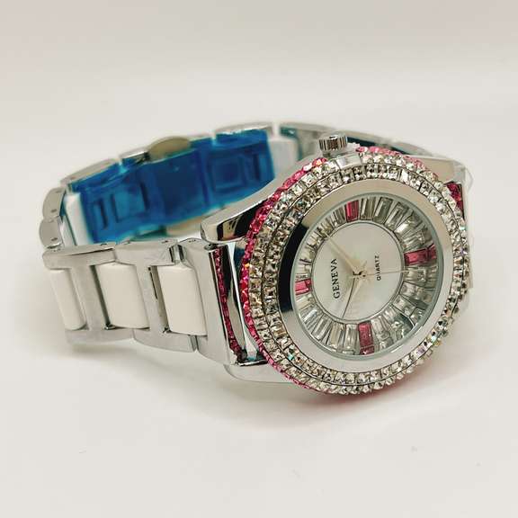 Beautiful Ceramic Geneva Watch with Stones