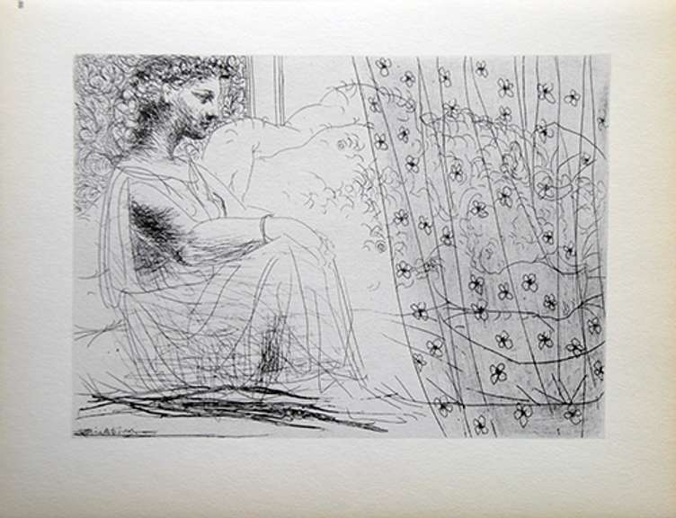 PABLO PICASSO, GIRL SEATED BY SLEEPING MINOTAUR