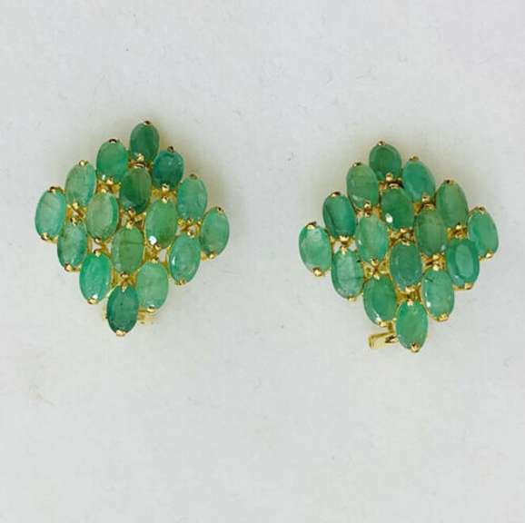 14kt Yellow Gold & Emerald Earrings- 10.0 Carats!