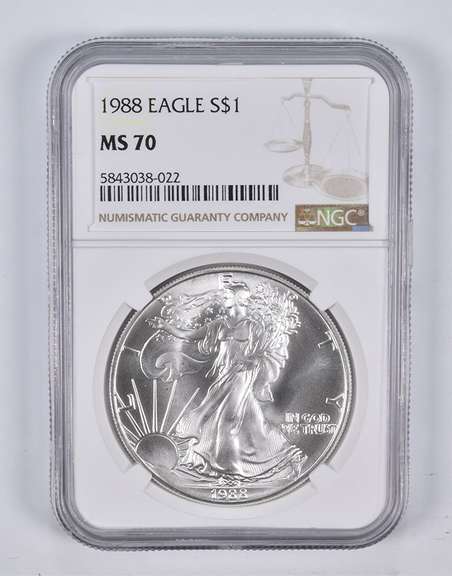 MS70 1988 American Silver Eagle NGC