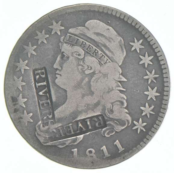1811 Capped Bust Half Dollar 0.111 Counterstamped Rivers Brunk R344