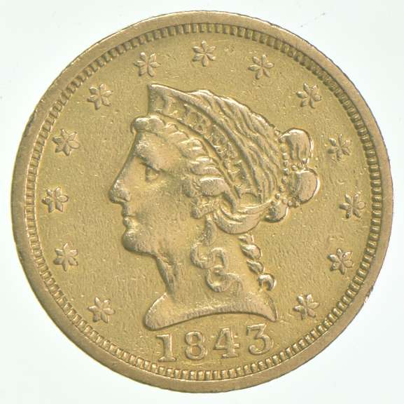 1843 $2.50 Liberty Head Gold Quarter Eagle