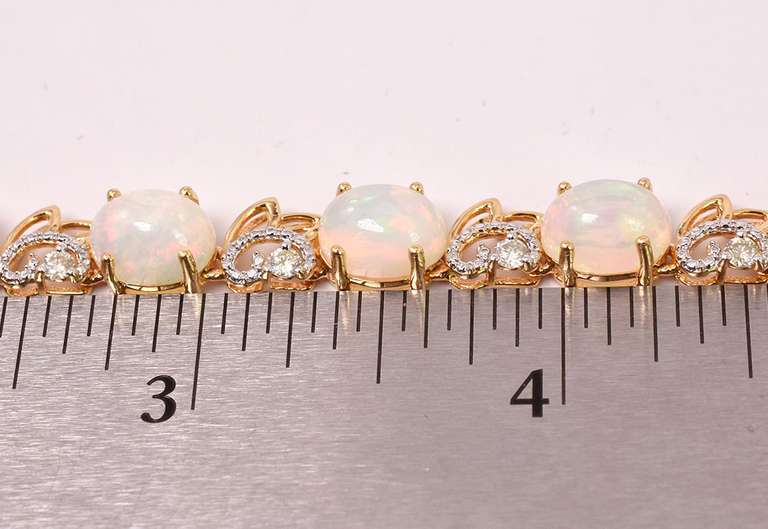 Sensational 33.64CTW Cabochon-Cut Opal W/ Fire & 1.51CTW Diamond Necklace in Gold Plated Sterling Silver