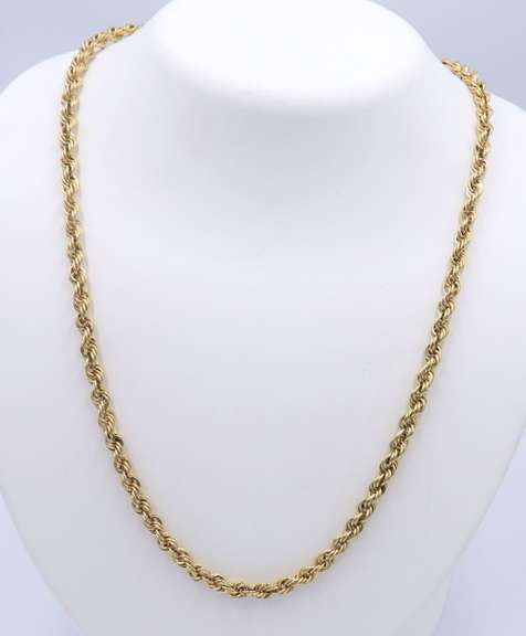 Incredible Yellow Gold Rope Chain Necklace