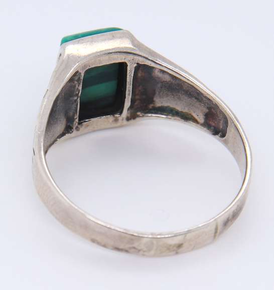 Vintage Sterling Silver Malachite Ring