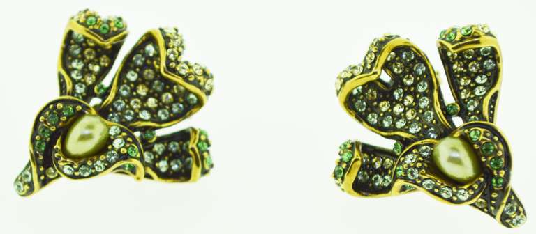 Heidi Daus Fancy Crystal Floral Earrings