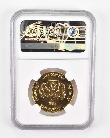 MS68 1984 Singapore $10 Gold - Dragon - Graded NGC