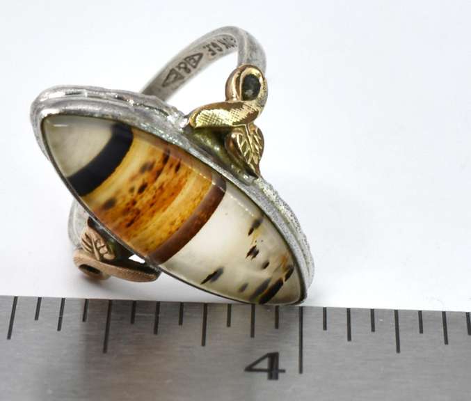Sterling Silver Ring With An Interesting Stone