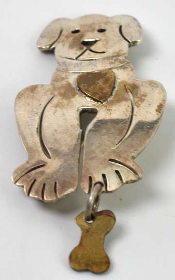 Silver Dog Pin