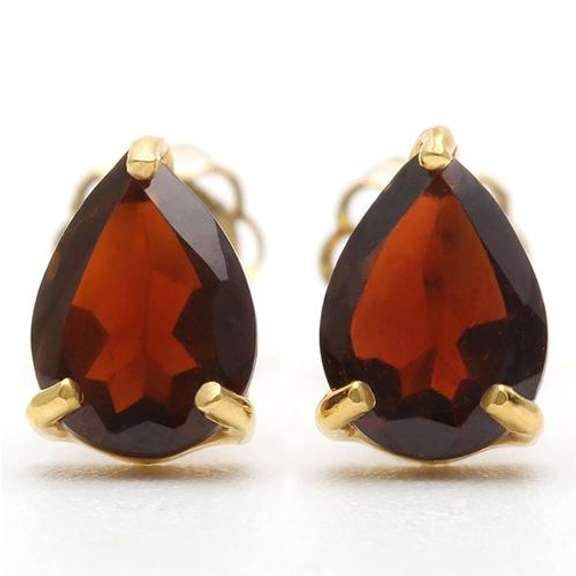 4/5 CT GARNET 10KT SOLID GOLD EARRINGS STUD