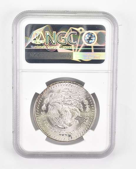 MS65 1982 Mo Mexico 1 Silver Onza - Graded NGC