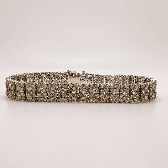 14kt White Gold & Diamond Bracelet-10.0 CTW