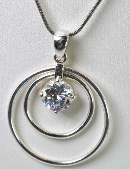 Sterling Silver CZ Pendant