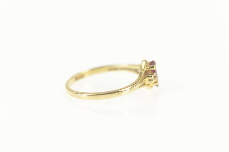 14K Yellow Gold Marquise Ruby Diamond Accent Engagement Ring