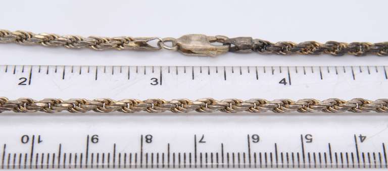 Vintage Sterling Silver Rope Chain Necklace