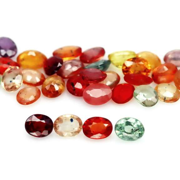 7.40ct heated only Autumn leaves Sapphire set