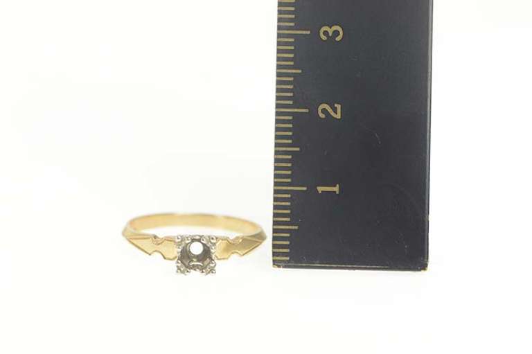 14K Yellow Gold Vintage 1950's NOS 4.0mm Engagement Setting Ring