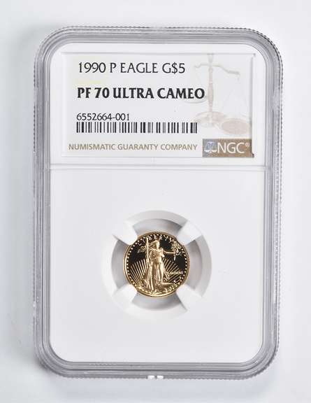 PF70 UCAM 1990-P $5 American Gold Eagle 1/10 Oz. .999 Fine Gold NGC