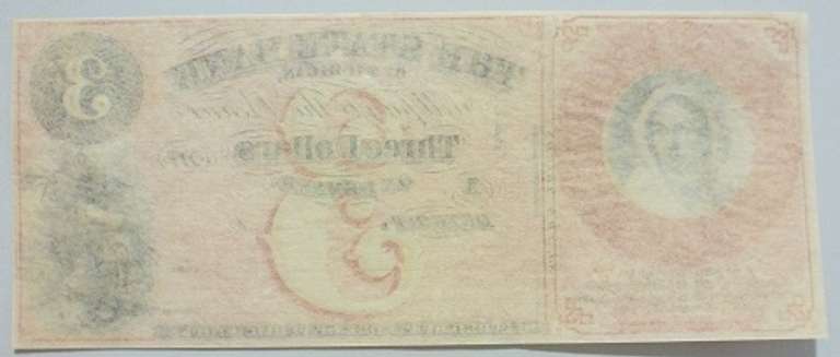 Superb Crisp 1800's $3 Note State Bank Of Michigan!