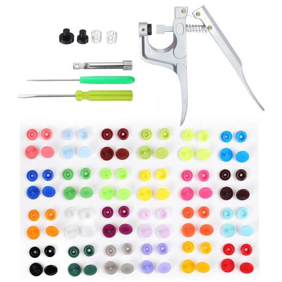360Pcs Resin Plastic Buttons + 1 Set Press Pliers