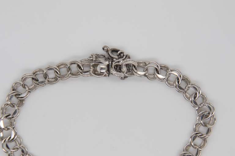 925 Sterling Silver Double Circle Bracelet