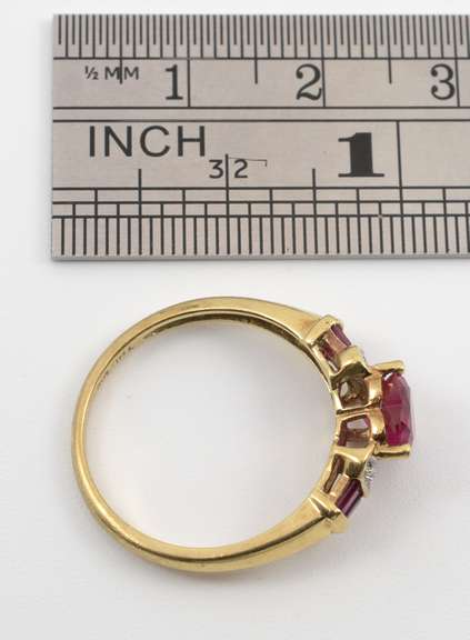 Feminine Ruby Heart Ring