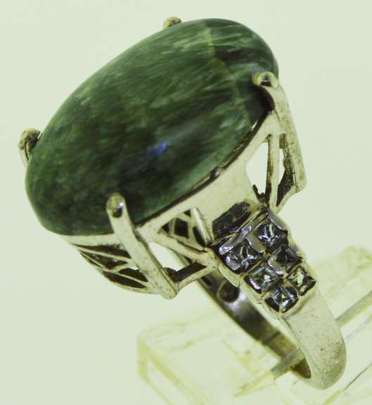 Sterling Silver Large Seraphinite Ring