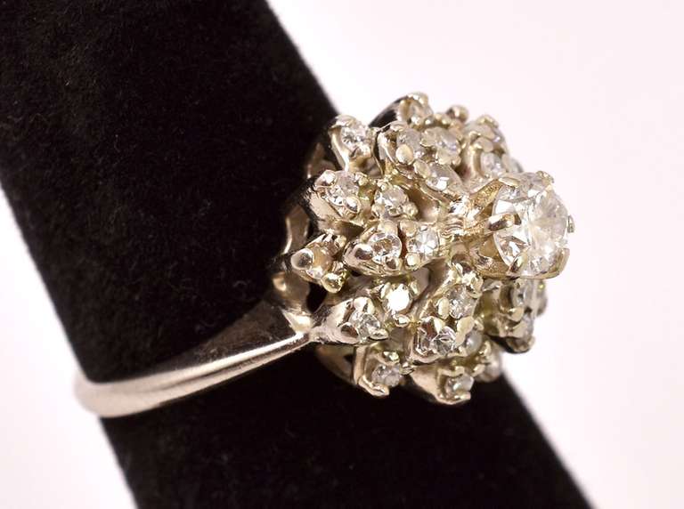 Incredible Cluster Diamond Ring in 14K White Gold