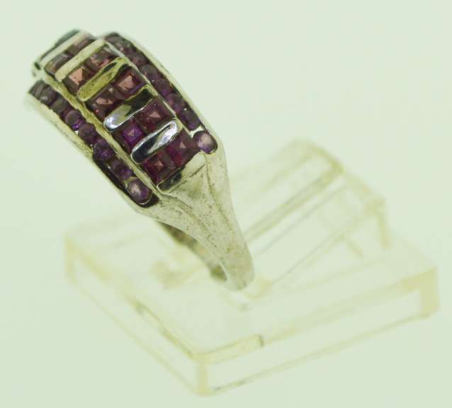 Sterling Silver Ruby Color band