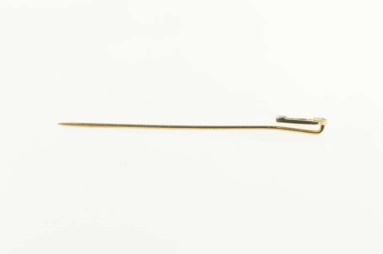 14K Yellow Gold Diamond Horse Shoe Lucky Good Luck Stick Pin