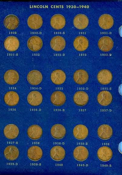 Set of Lincoln Cents in Albums: 1909-1975