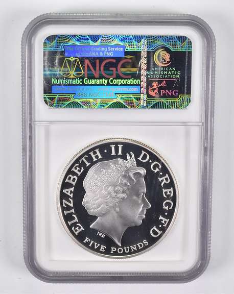 PF70 UCAM 2009 Great Britain 5 Pounds Silver Olympics Piefort NGC