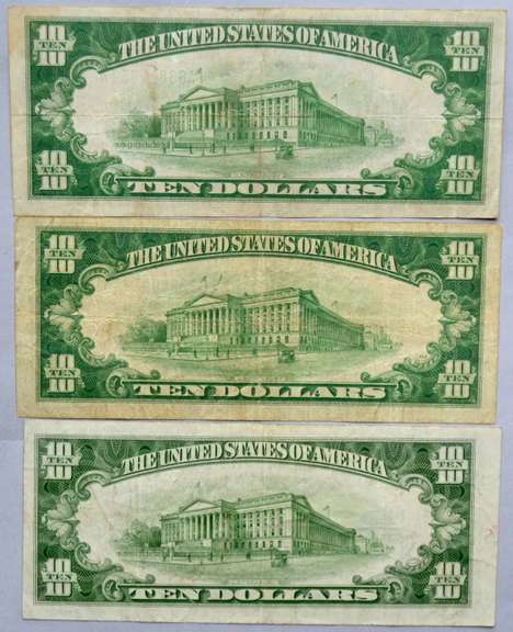 2 $10 1934 & a 1934 D Silver Certificates